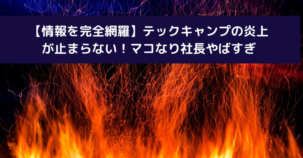 【情報を完全網羅】テックキャンプの炎上が止まらない！マコなり社長やばすぎ