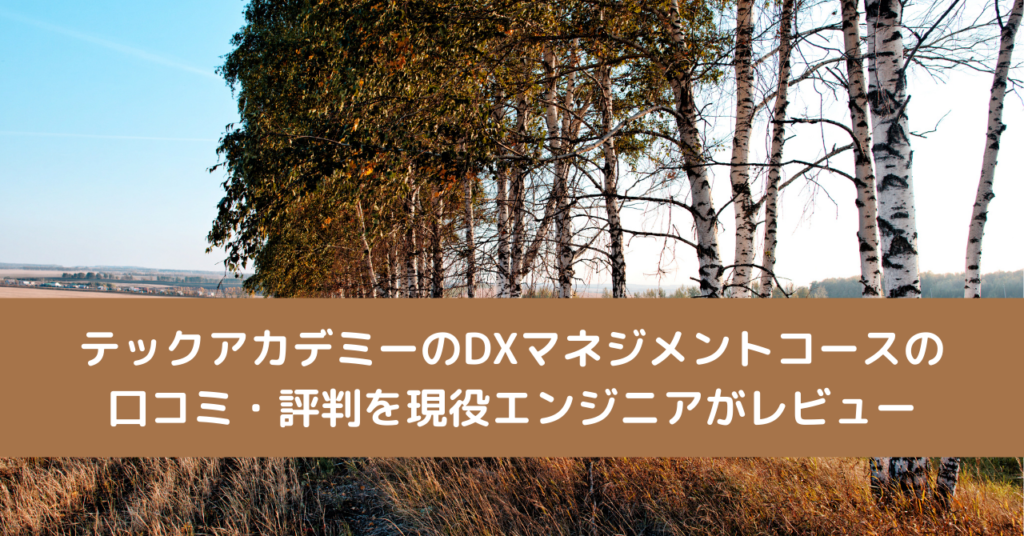 テックアカデミーのDXマネジメントコースの口コミ・評判を現役エンジニアがレビュー