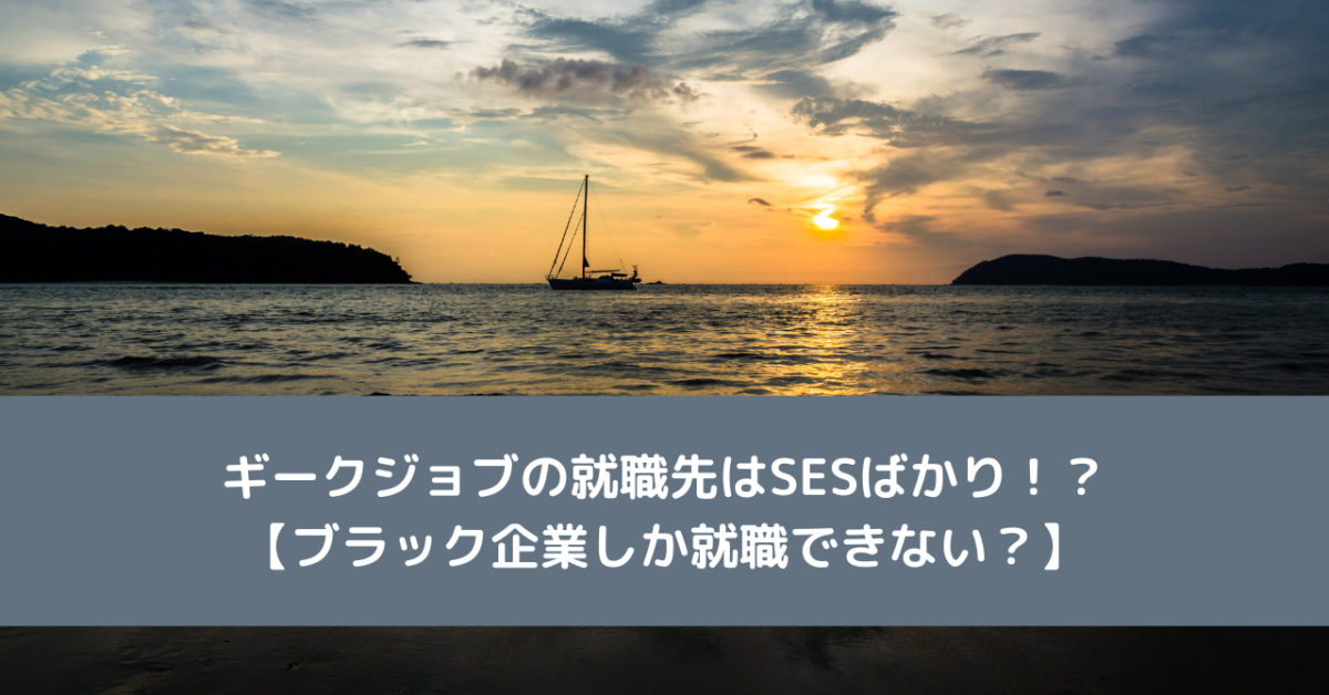 ギークジョブの就職先はSESばかり！？【ブラック企業しか就職できない？】